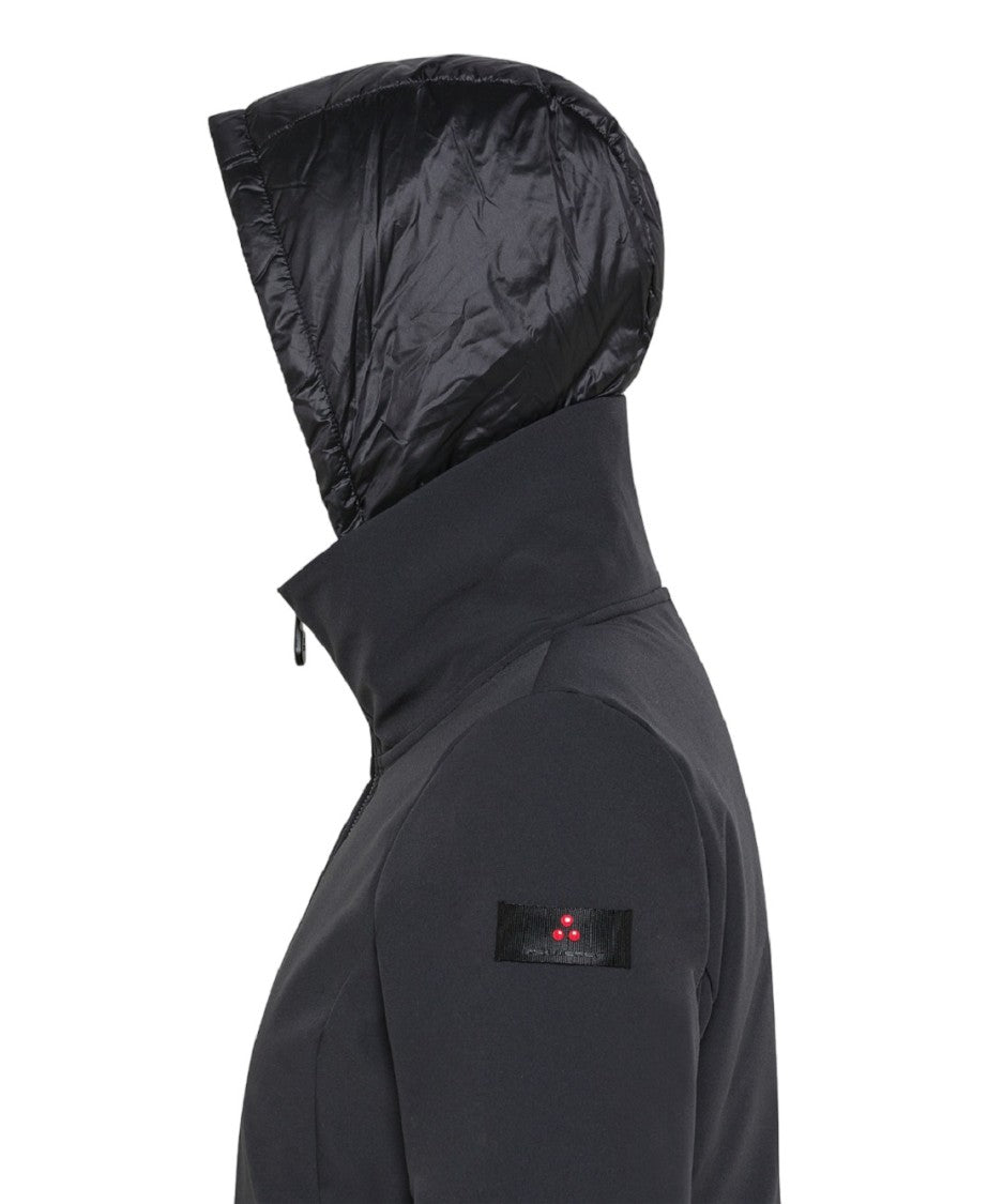 Peuterey Sleek Black Jacket Hood Fitted Silhouette