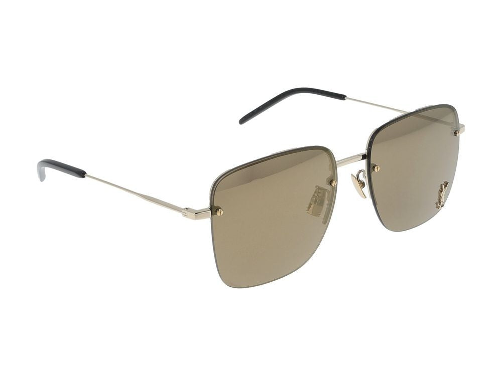 Saint Laurent Gold Sl 312 M Metal Oversized Square Sunglasses