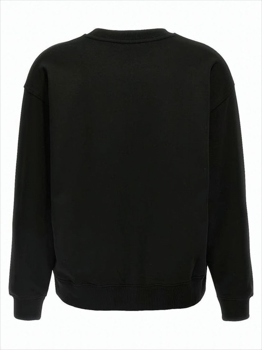 Kenzo Relaxed Fit Black Cotton Long-Sleeve Sweatshirt With Embroidered Logo