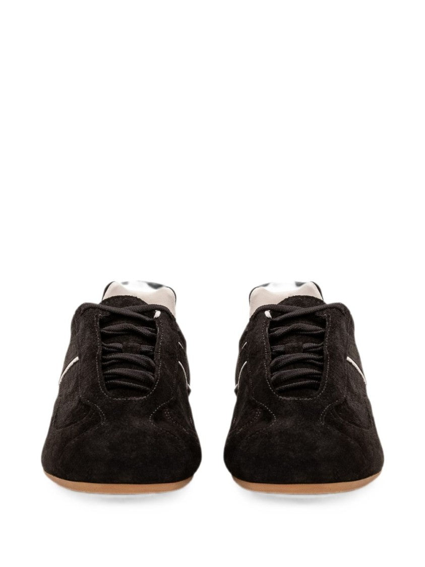 Tom Ford Black Suede White Piping Sneakers