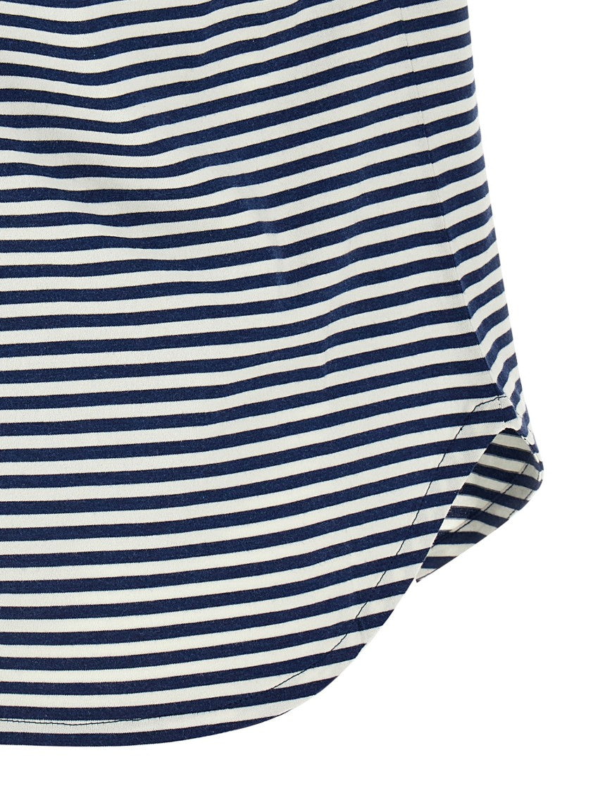 Brunello Cucinelli Striped Cotton T-Shirt With Jewel Pocket Detail