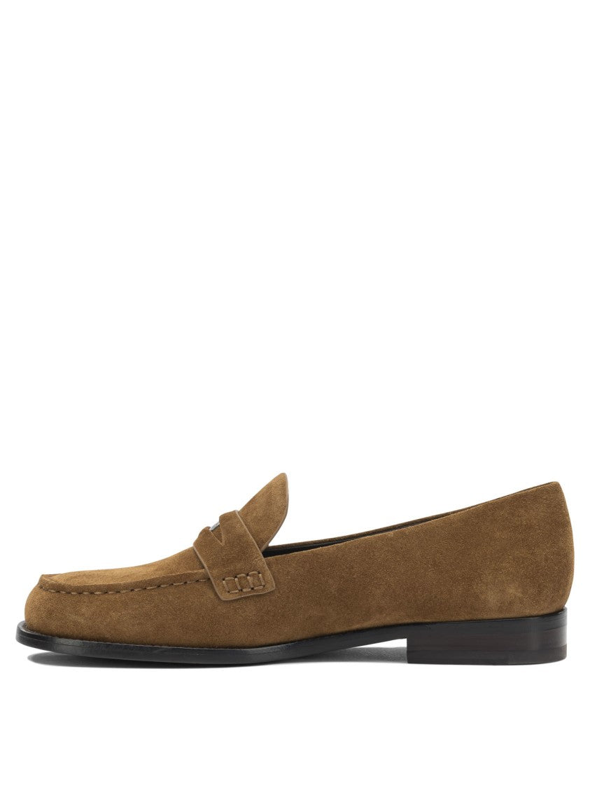 Tory Burch Classic Penny Loafers In Soft Bovine Suede