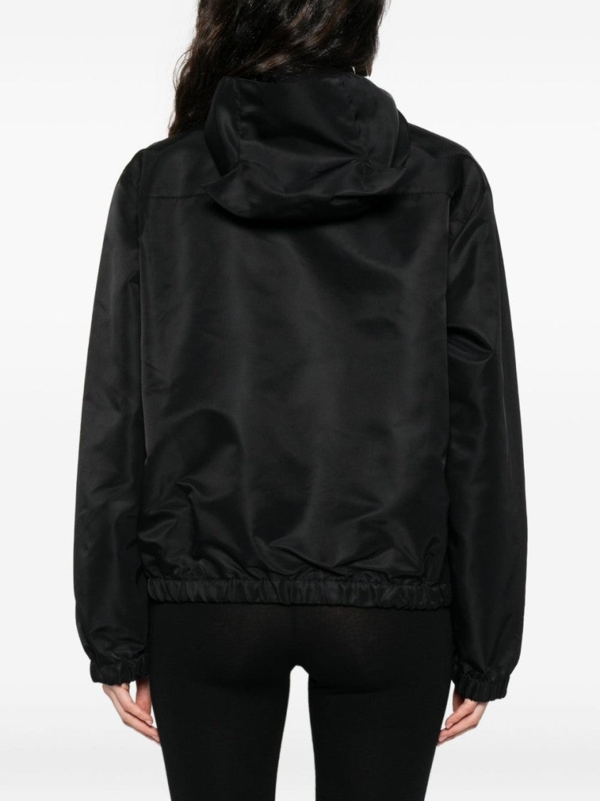 Coperni Black Hooded Drawstring Hem Zip Jacket