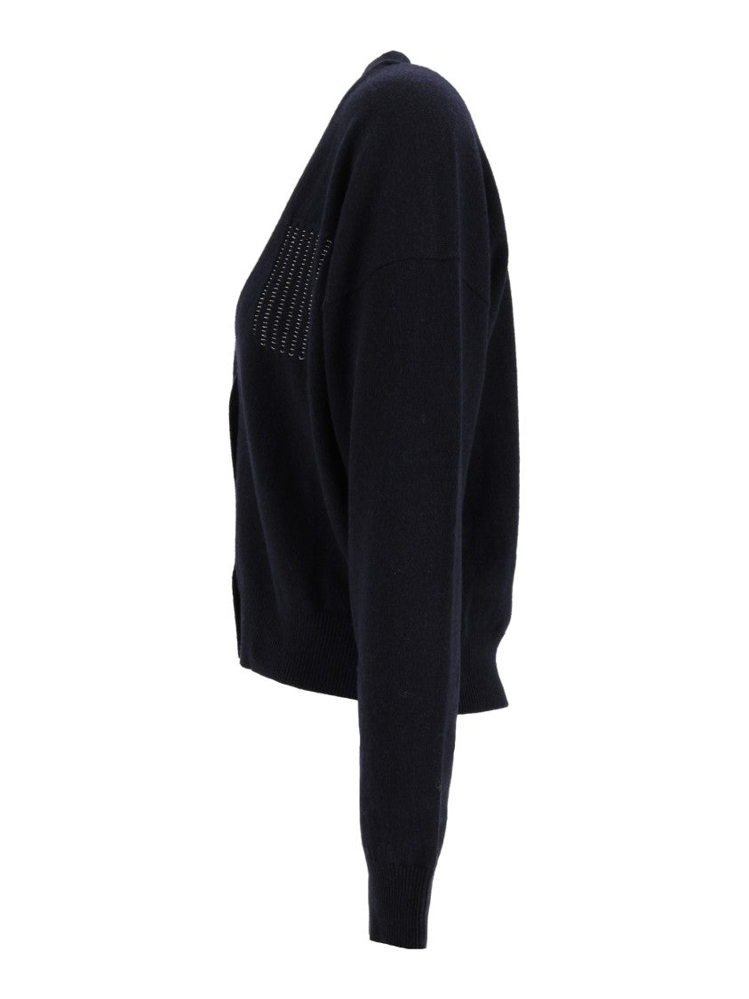 Peserico Cropped V-Neck Knit Cardigan