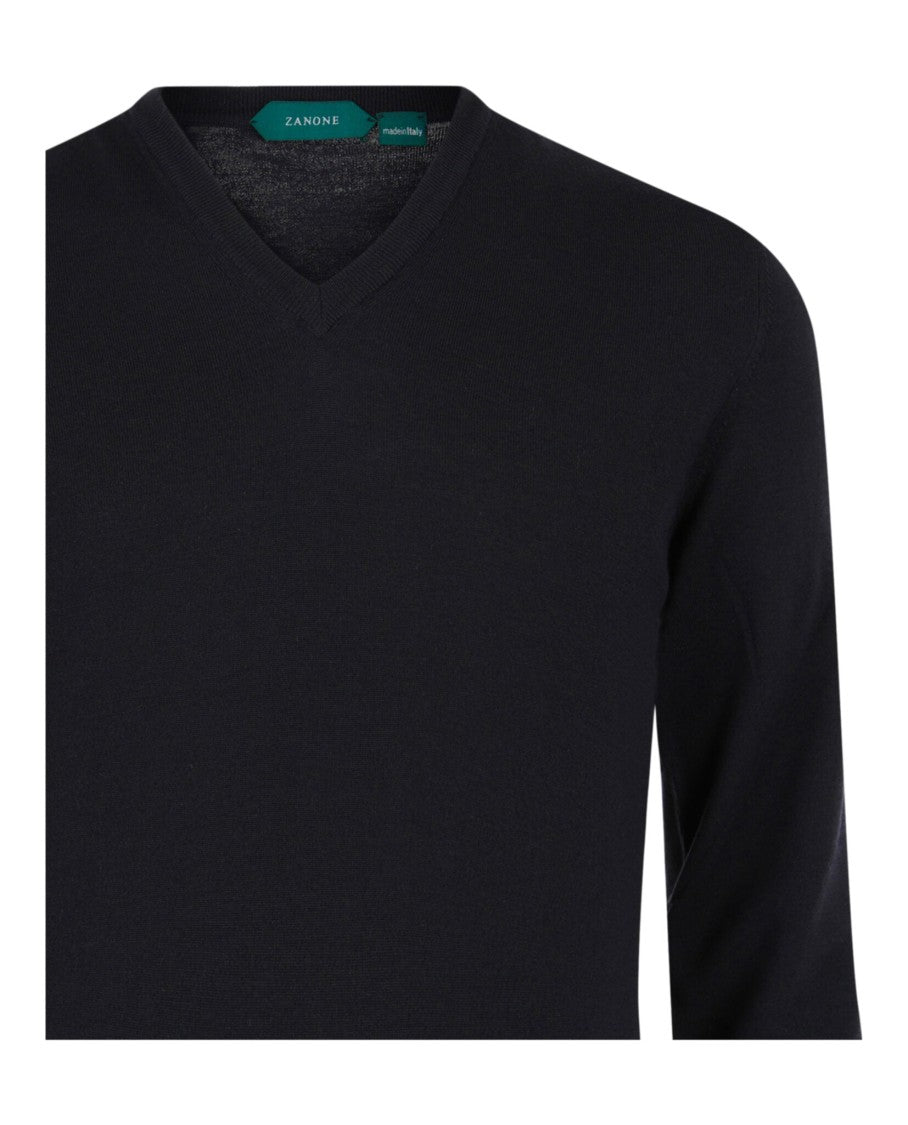 Slowear Zanone V-Neck Wool Blend Sweater