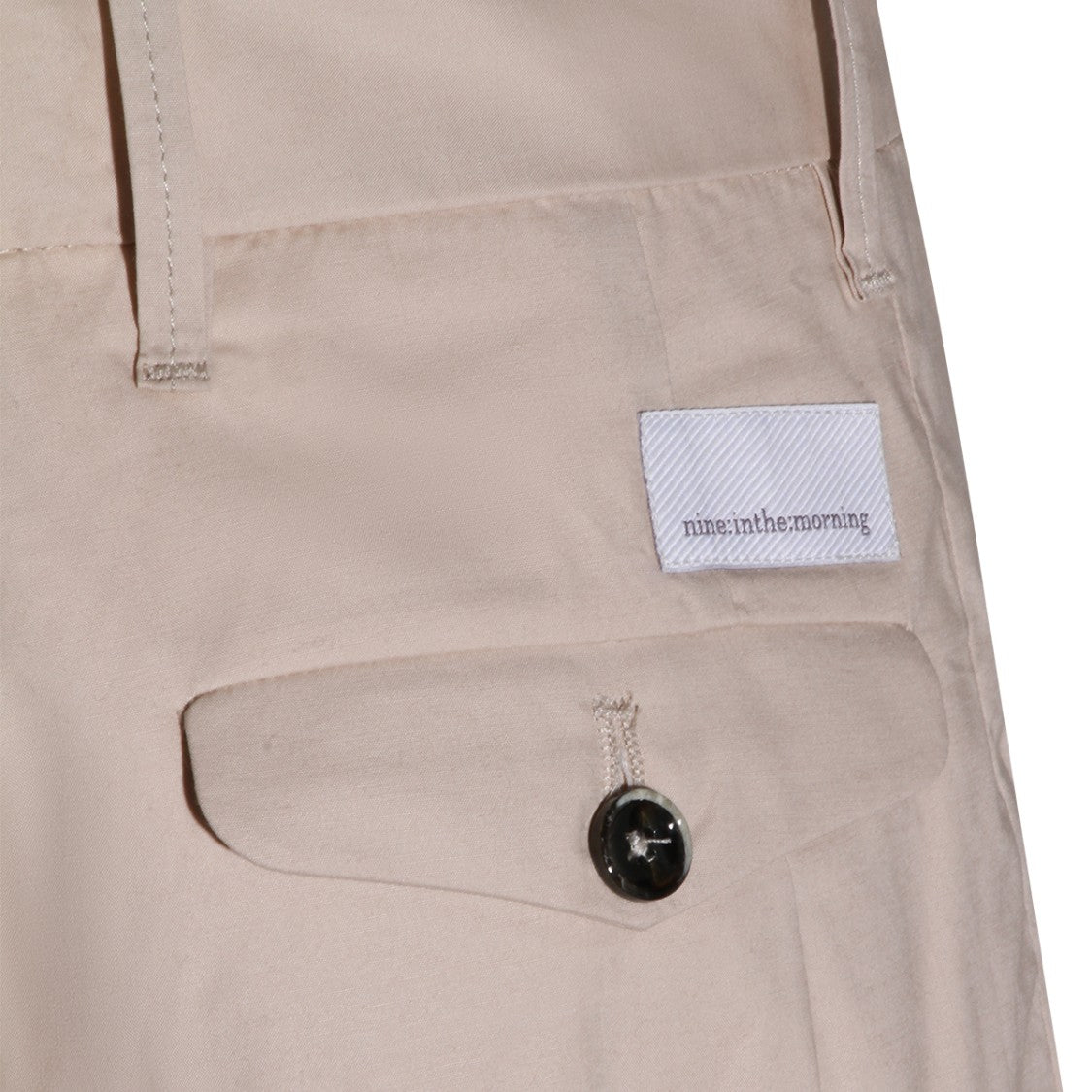 Nine In The Morning Straight-Leg Sand Beige High-Waisted Trousers