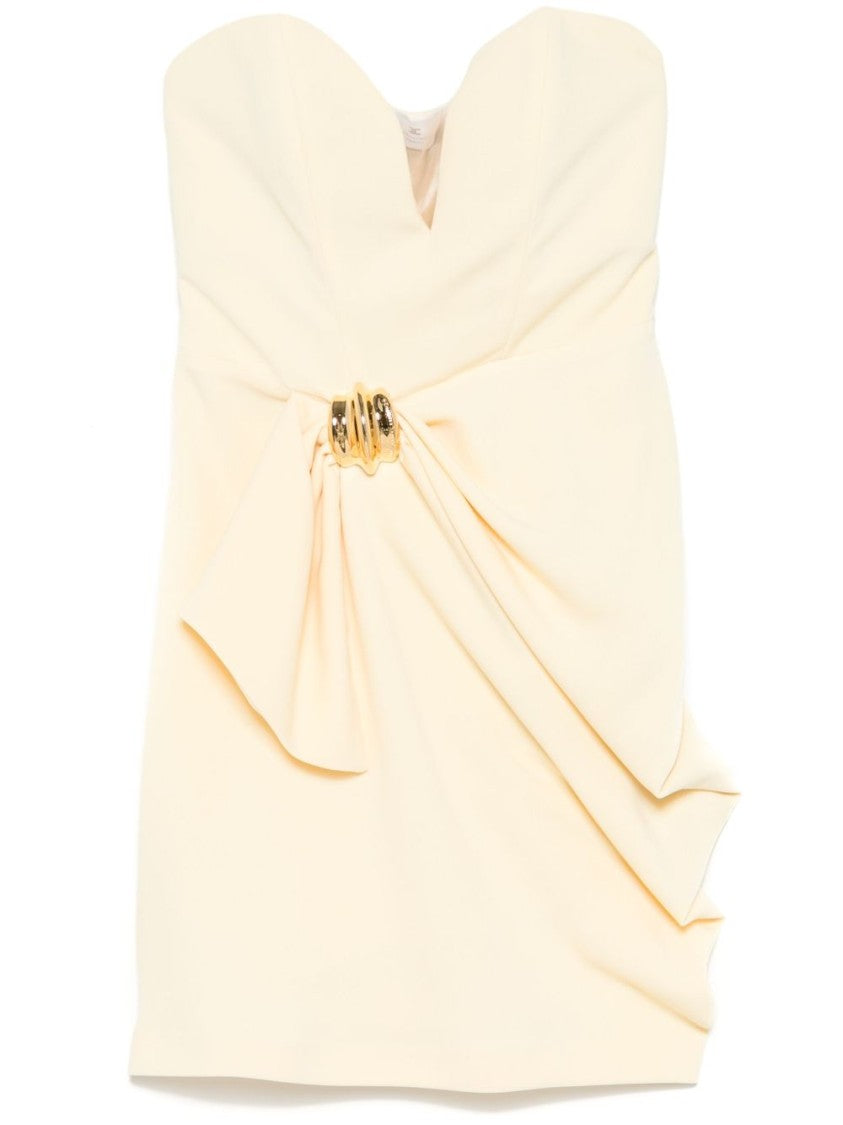Elisabetta Franchi Strapless Yellow Dress With Sweetheart Neckline