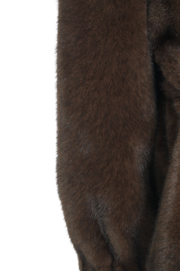 Bully Faux Fur Jacket With Belt At The Waist