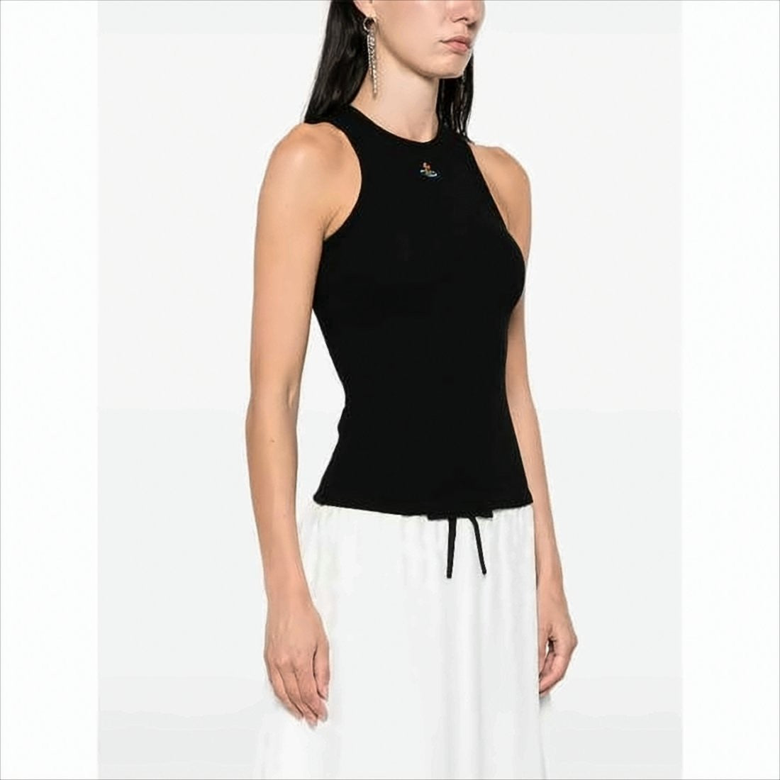 Vivienne Westwood Fitted Black Sleeveless Top With High Neckline