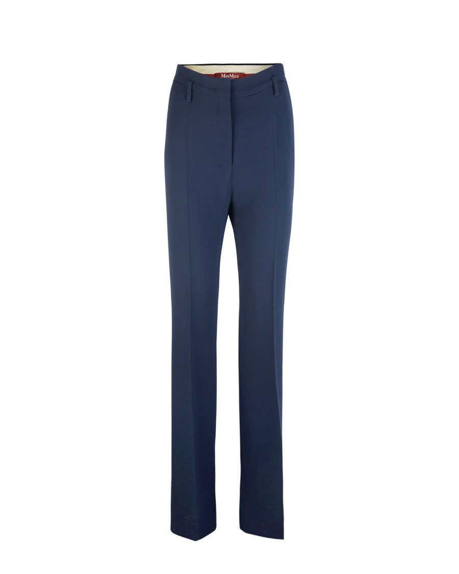 Max Mara Flared Cady Pants With Pressed Crease And Tailored Detailing