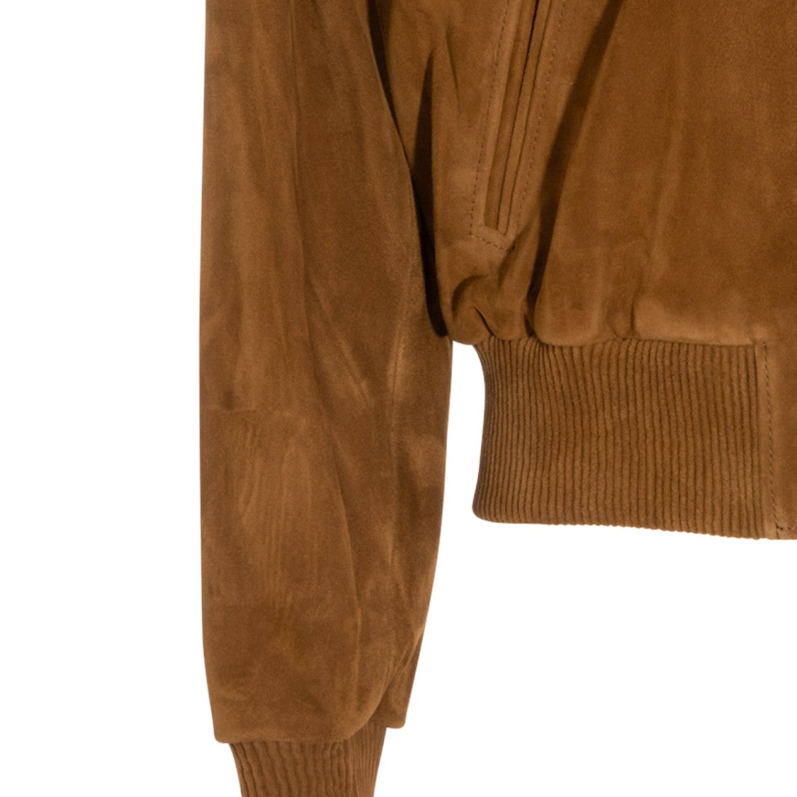 Ami Paris Ami De Coeur Jacket Sweatshirt Zip Closure Leather - Tobacco