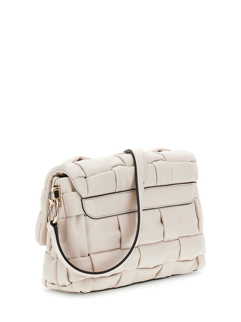 Guess Woven Faux Leather Shoulder Bag