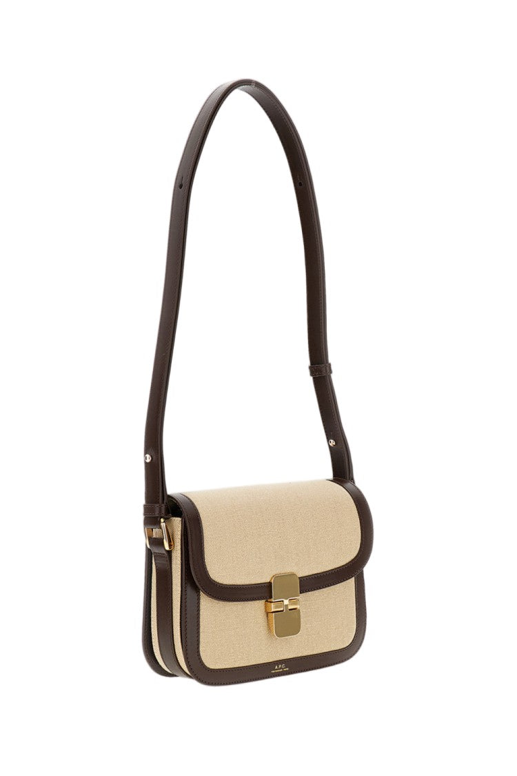 A.P.C. Structured Linen Bag With Leather Trims