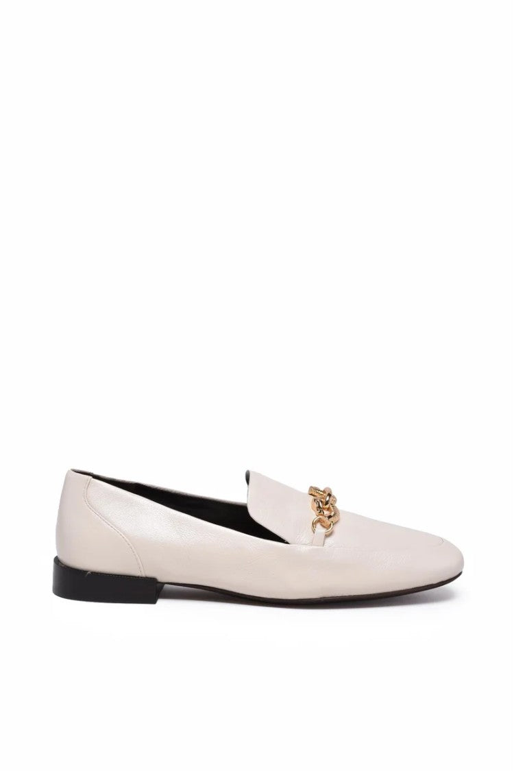 Tory Burch Leather Loafers - Cream