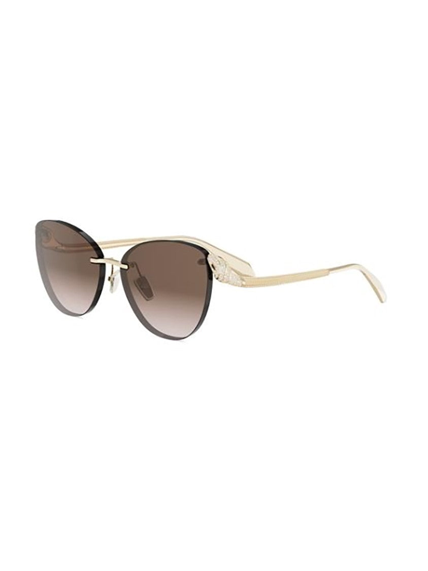 Bulgari Bv40065u Cat-Eye Slim Gold Sunglasses
