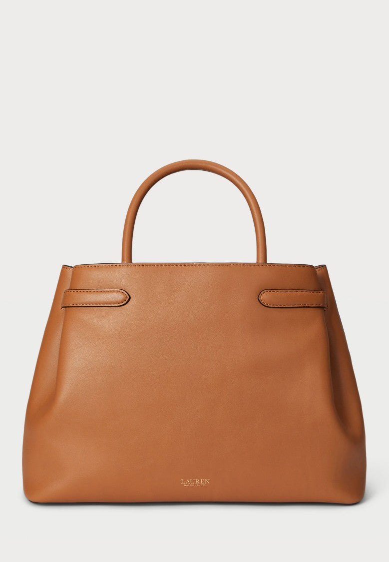 Lauren Ralph Lauren Brown Smooth Leather Satchel Bag