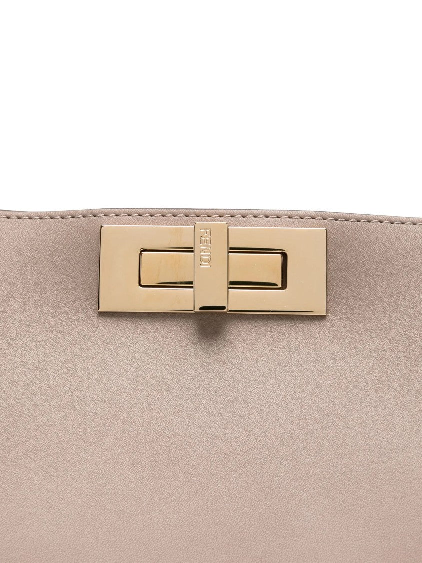 Fendi Peekaboo Soft Calf Leather Suede Handbag