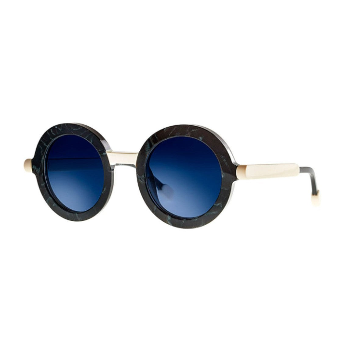 Theo Eyewear Black Popsi Acetate Round Sunglasses