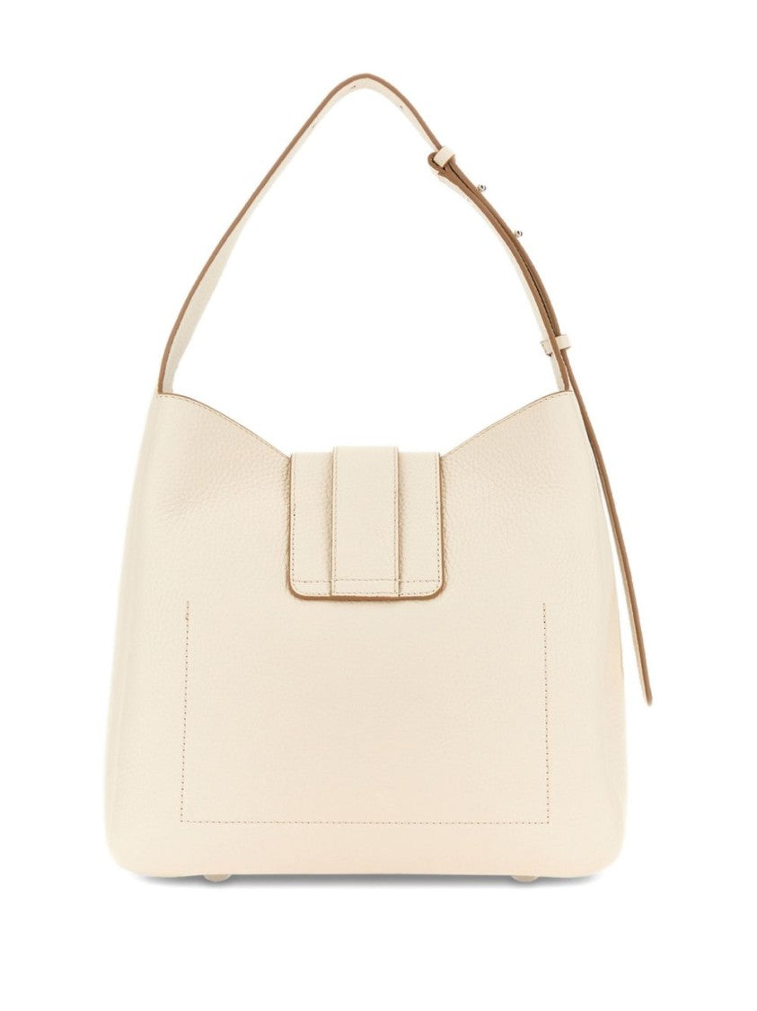 Hogan Textured Calf Leather Handbag With H-Clasp And Tassel Detail