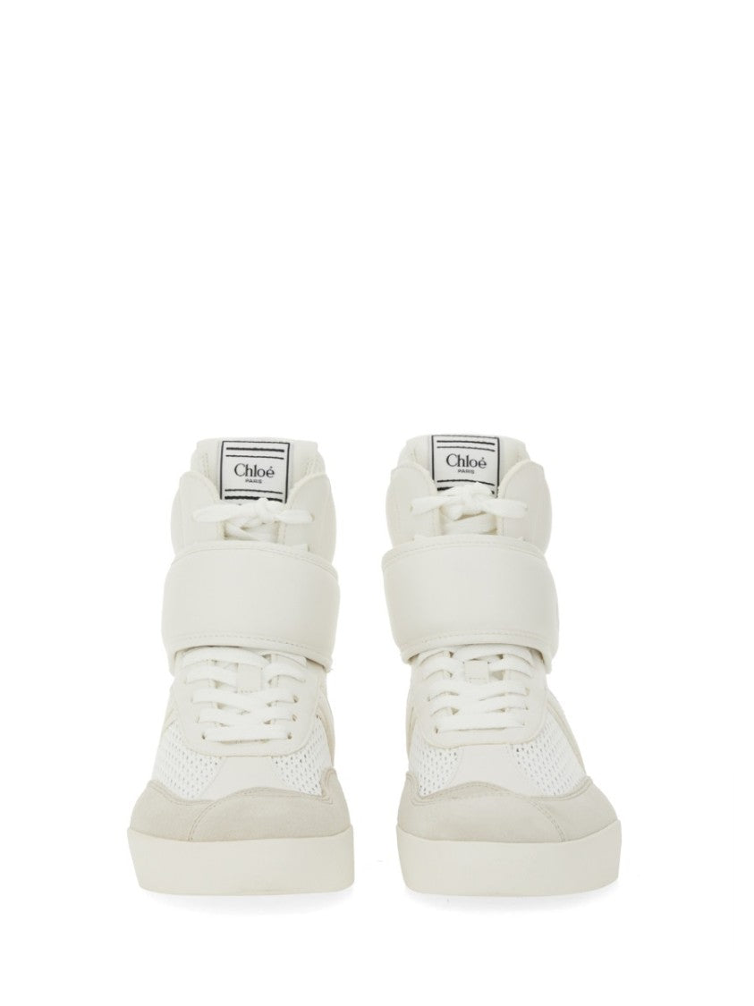 Chloé Kick Low-Top Calf Leather Ankle Sneakers