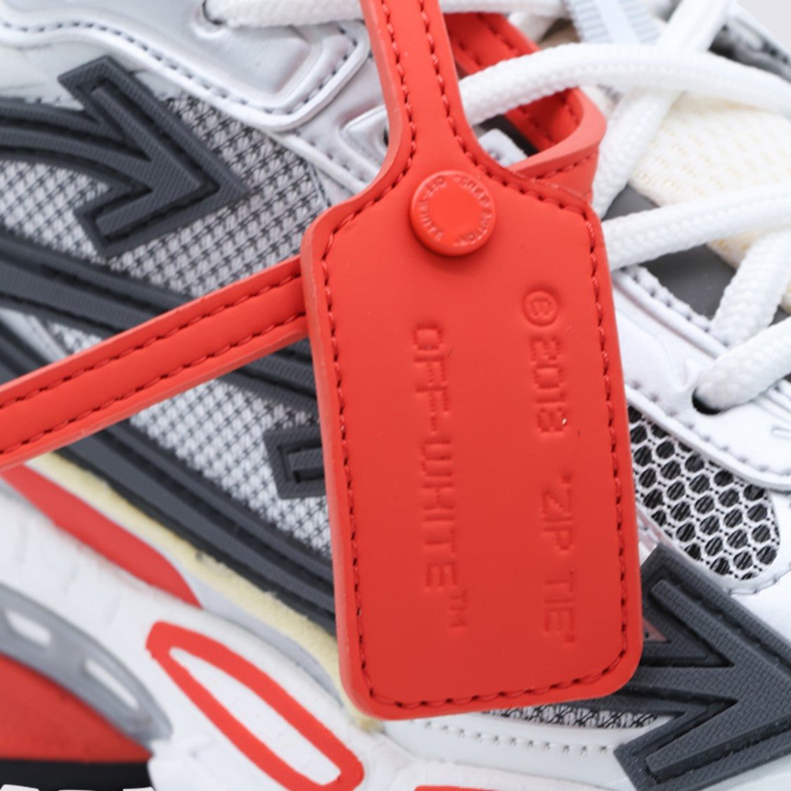 Off-White White Mesh Layered Zip-Tie Sneakers