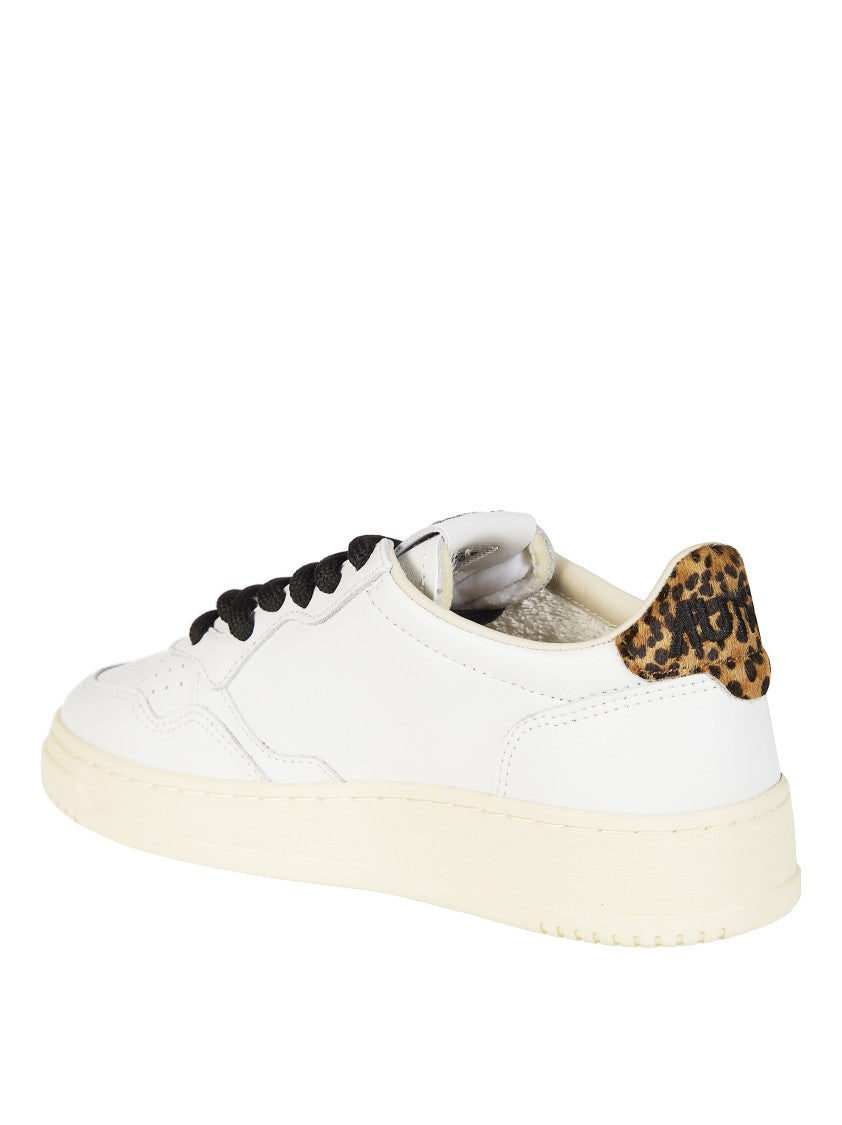 Autry White Medalist Low Leopard Print Sneakers