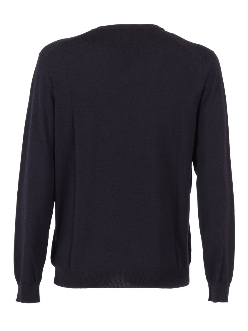 Slowear Zanone Fine Knit Sweater With V-Neck Design