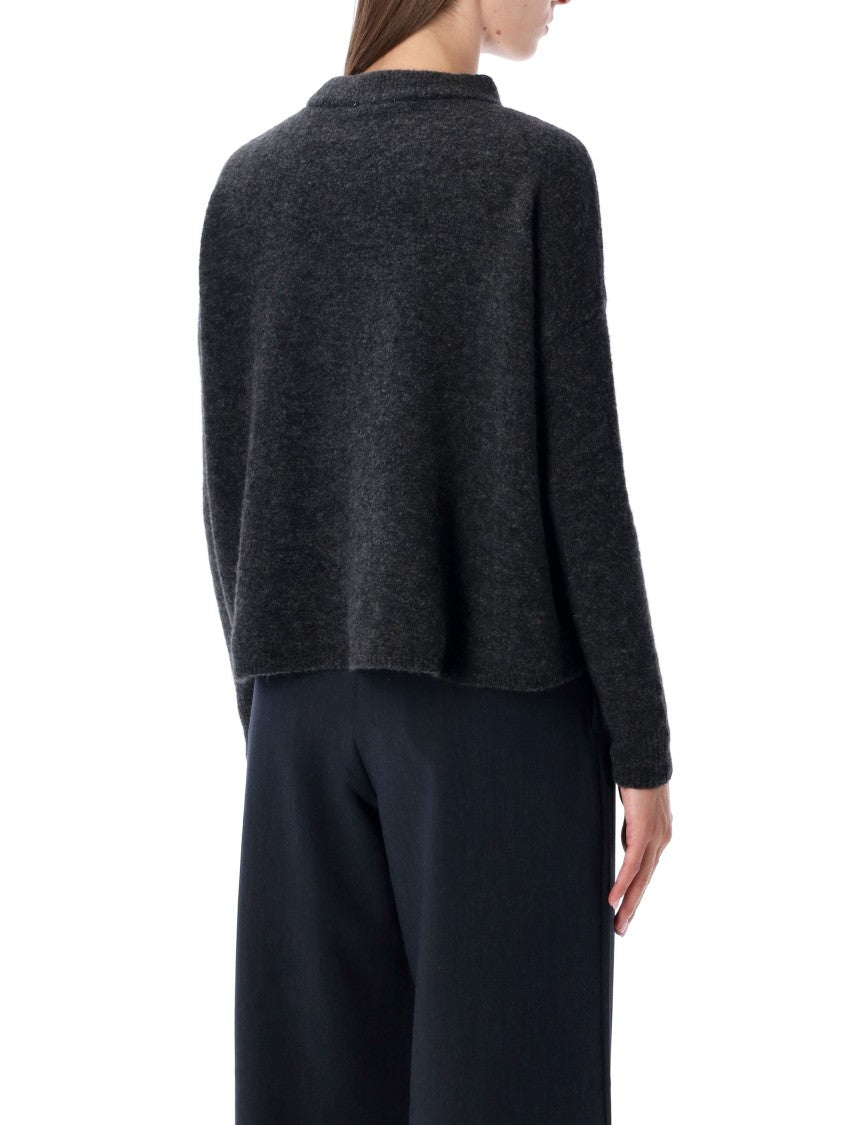 Sessùn Charcoal Wool Knit Sweater With Relaxed Fit