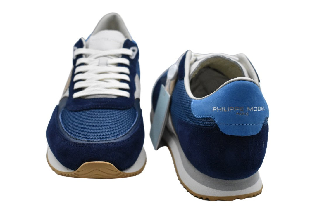 Philippe Model Low-Top Blue Sneakers With Suede