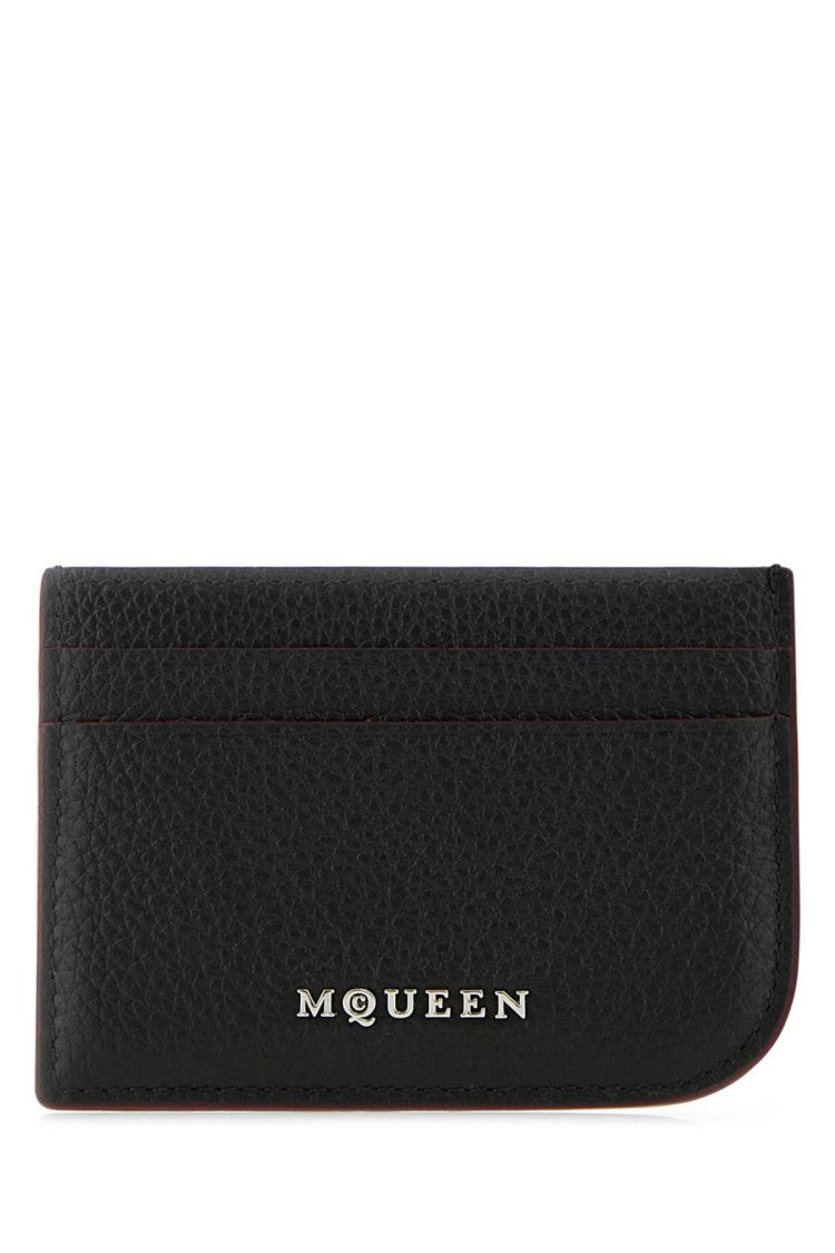 Alexander Mcqueen Black Leather Card Holder
