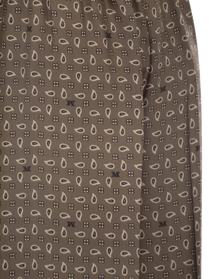 Max Mara Mxmvischio - Printed Silk Trousers