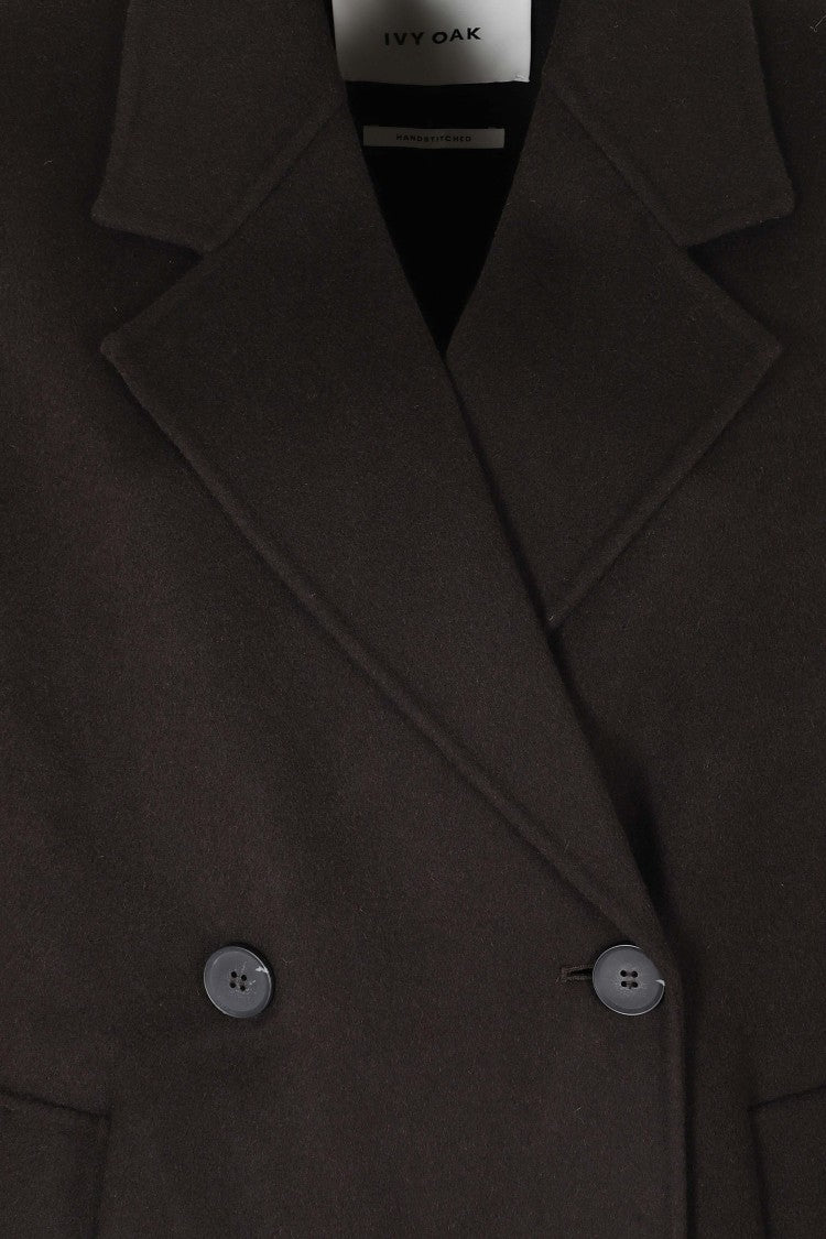 Ivy & Oak Brown Double-Breasted Medium Length Coat