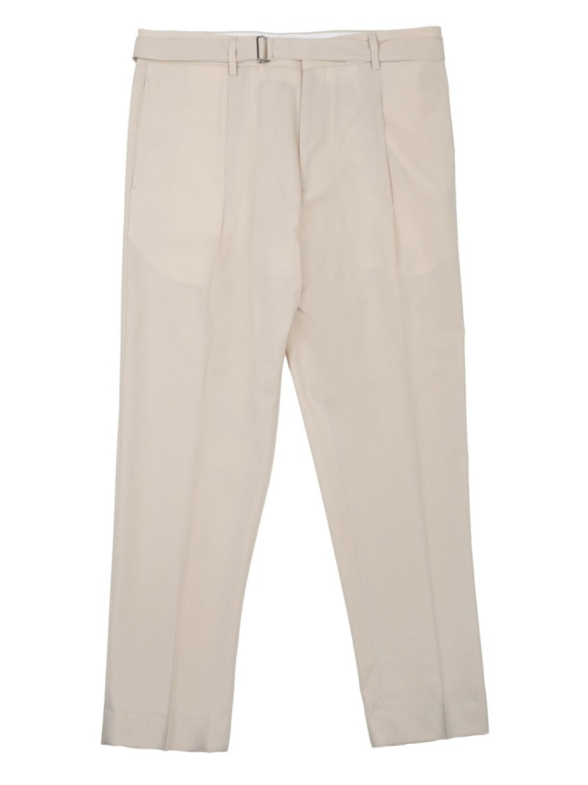 Be Able Classic Tailored Beige Trousers With Pleated Front