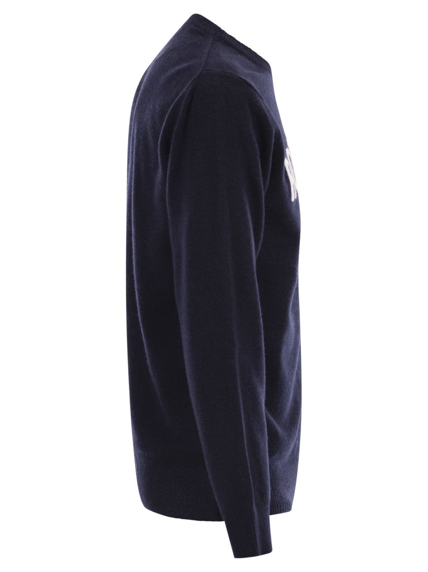 Mc2 Saint Barth Heron - Crew Neck Sweater With Embroidery On The Front