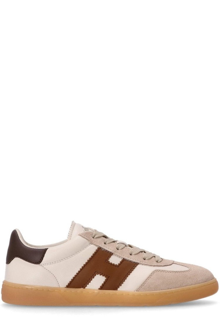 Hogan White H Chocolate Cool Leather Sneakers