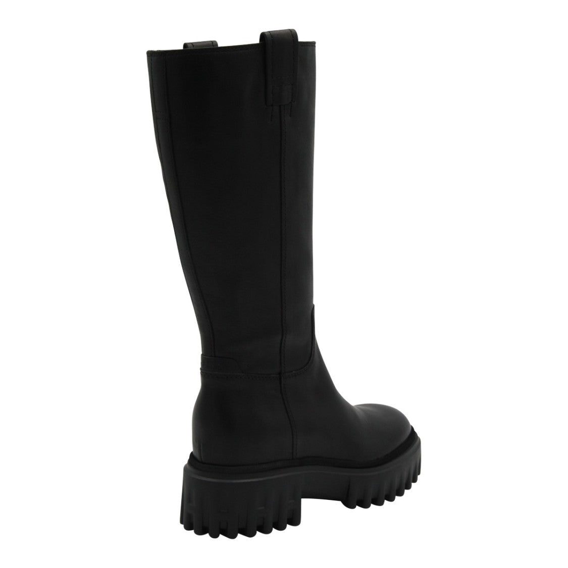 Hogan Tall Black Boots With Smooth Finish