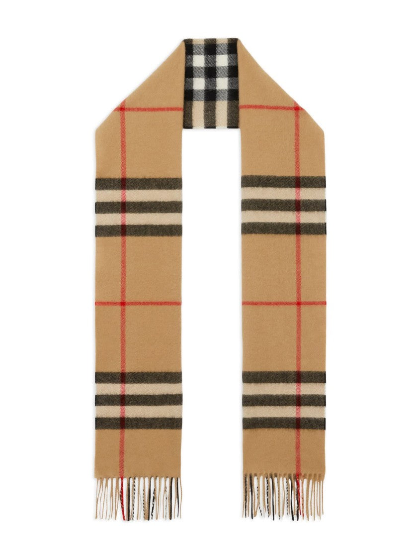 Burberry Camel Sciarpa In Cashmere Scarf