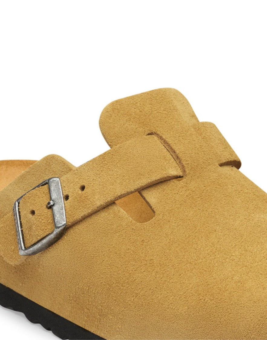 Birkenstock Cork Brown Suede Soft Footbed Clogs