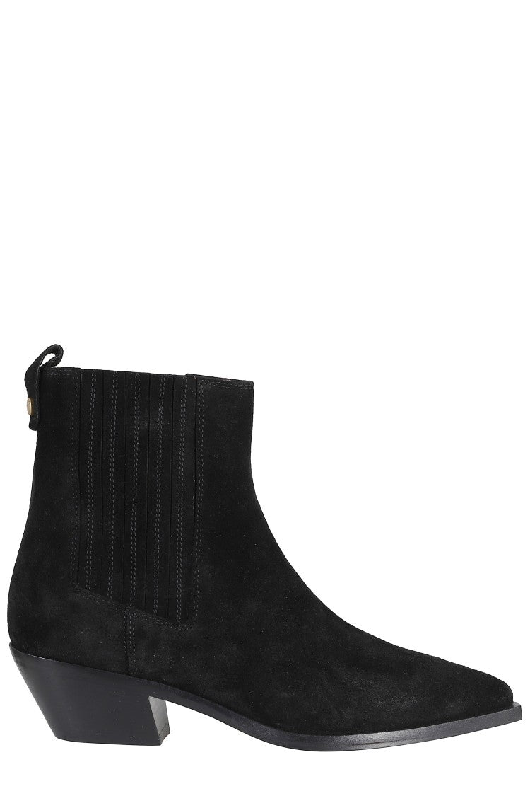 Roberto Festa Black Aurea Suede Leather Sole Leather Ankle Boots