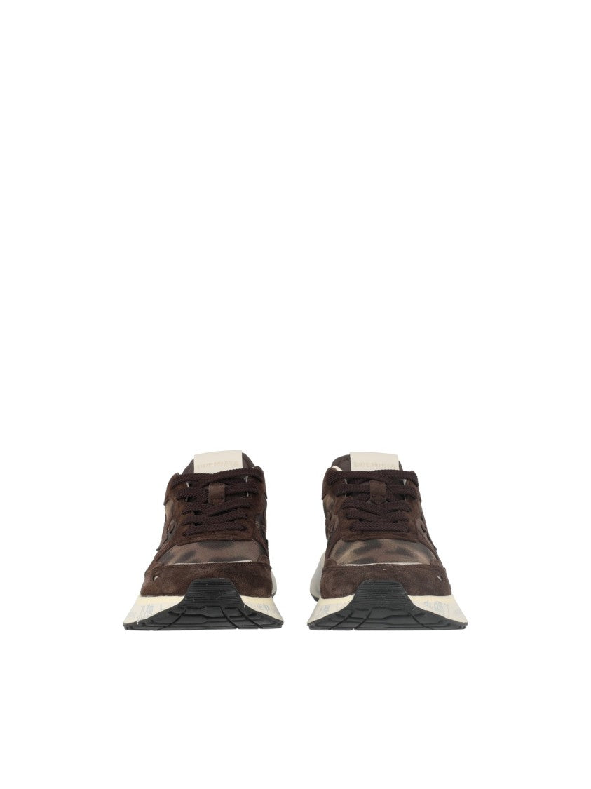 Premiata Brown Lauryn Calfskin Leopard Print Sneakers