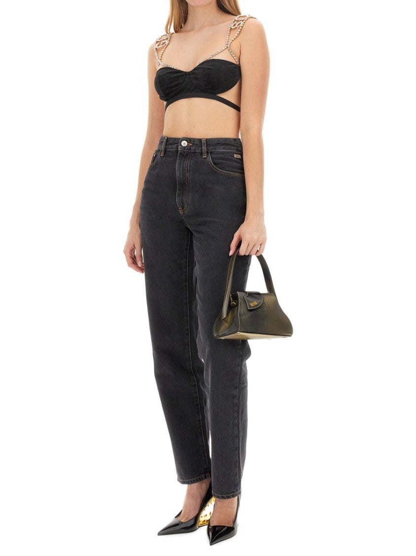 Gcds Straight-Leg Black Denim Jeans