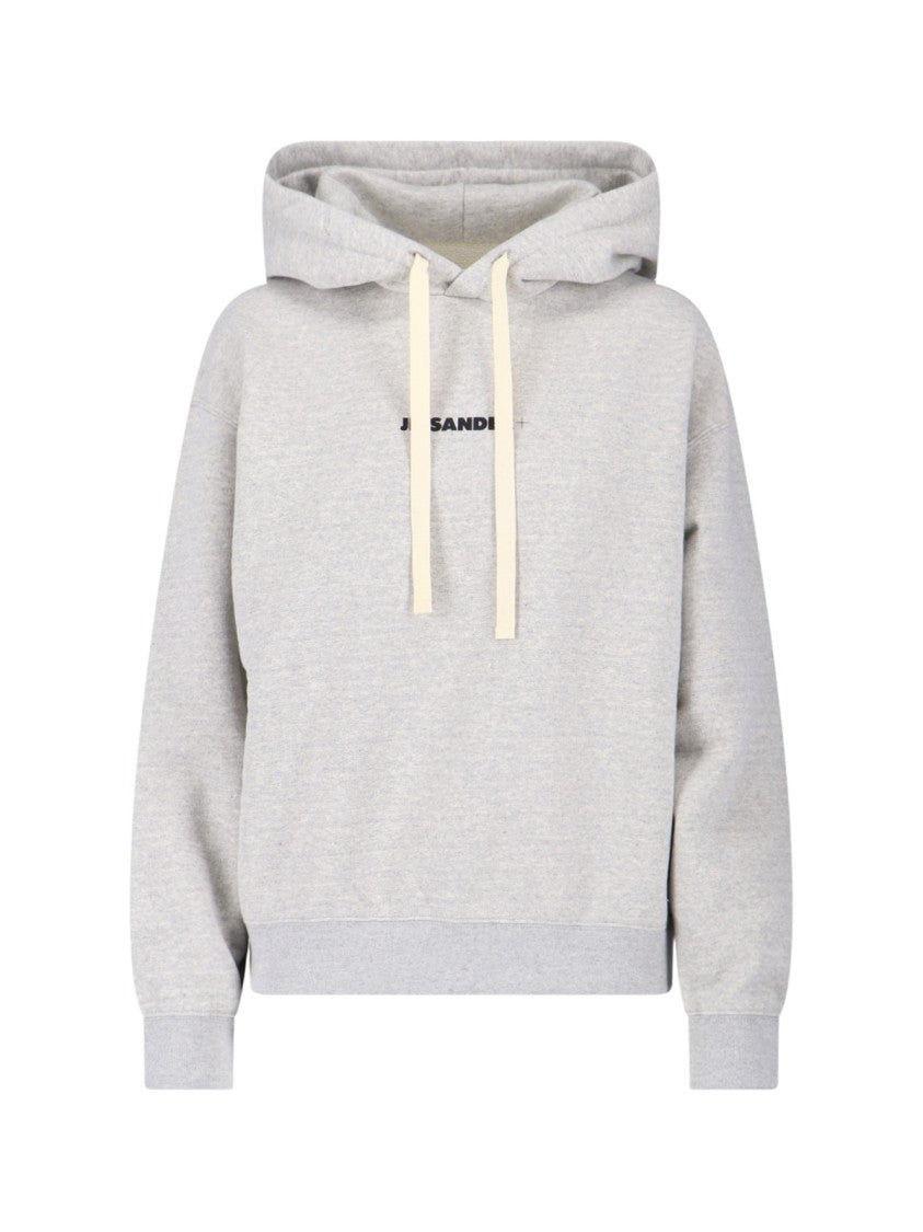 Jil Sander Relaxed Fit Light Grey Hoodie
