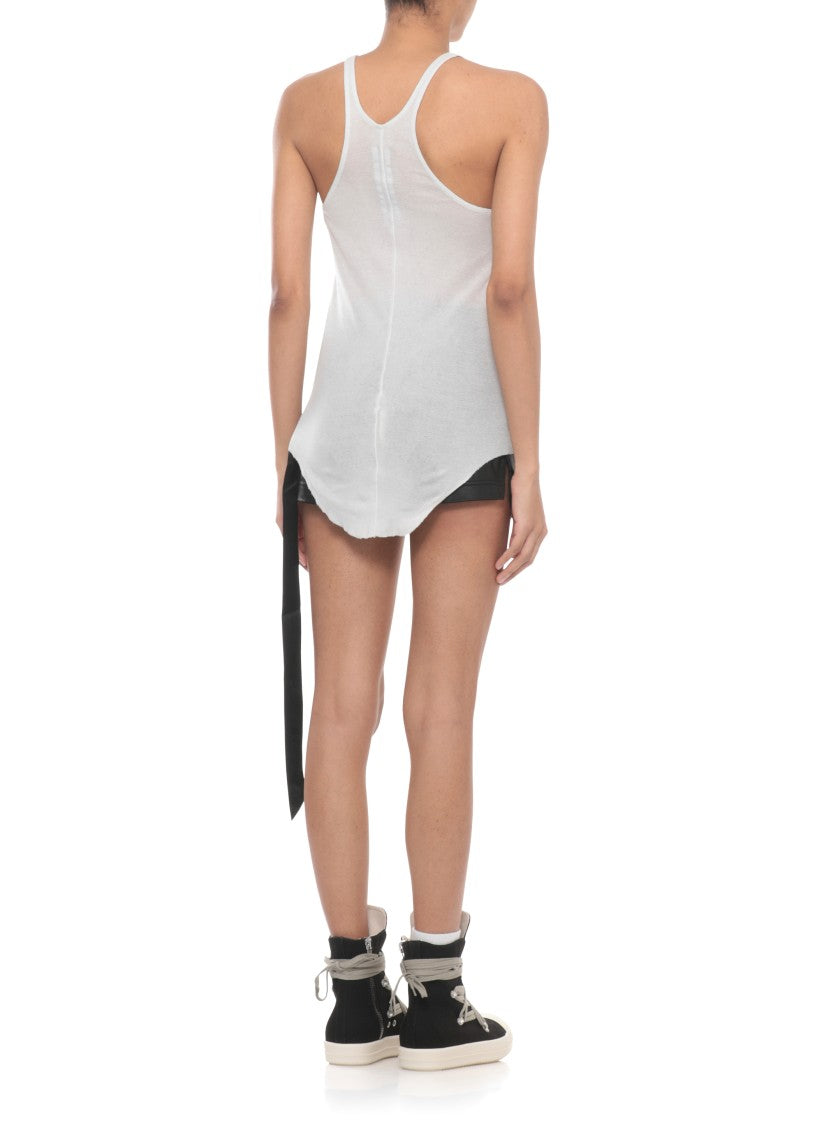Drkshdw By Rick Owens Ivory Racer Cotton Tank Top