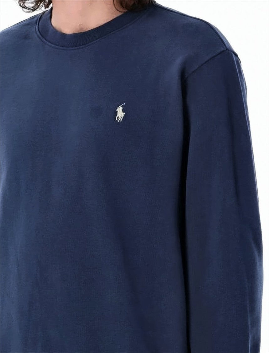 Polo Ralph Lauren Crewneck Sweatshirt In Deep Navy Blue With Embroidered Logo