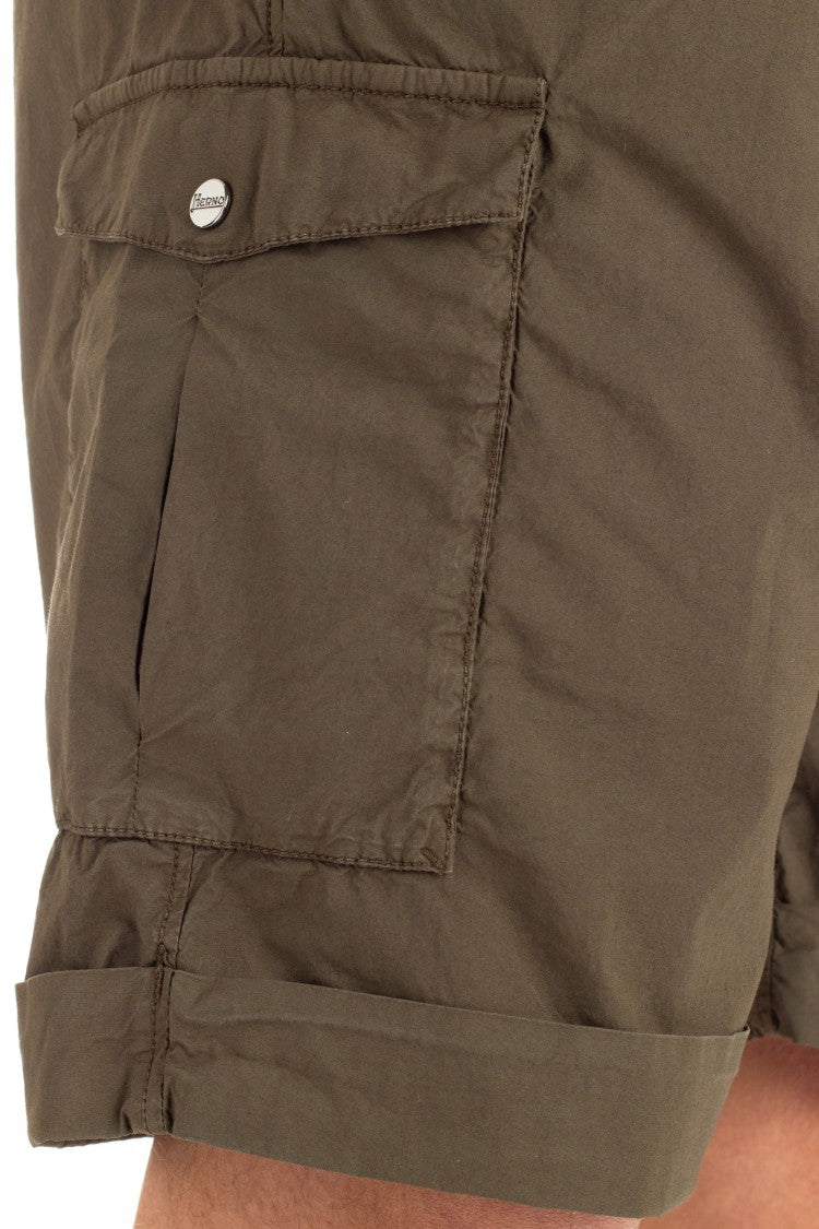 Herno Cotton Poplin Cargo Shorts