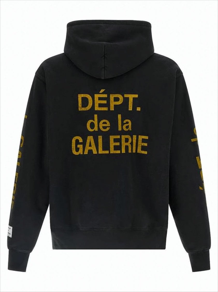 Gallery Dept. Black Hoodie With Bold Graphic Elements