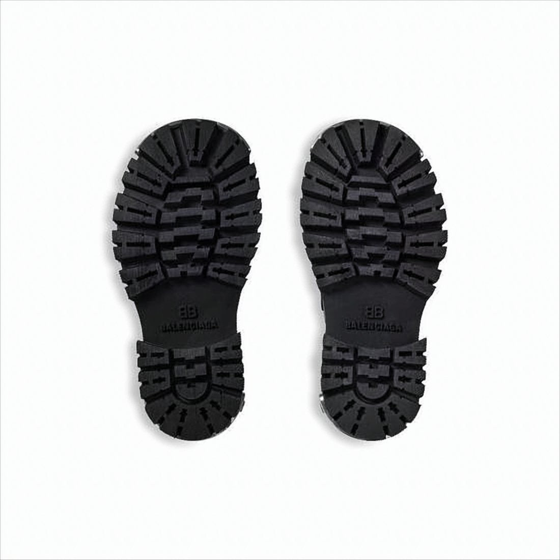 Balenciaga Chunky Black Leather Loafers With Rugged Rubber Sole