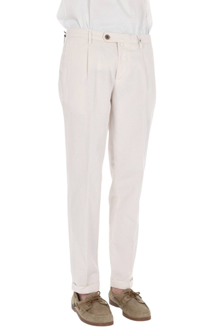 Myths Relaxed Fit Cotton-Linen Trousers With Tapered Leg