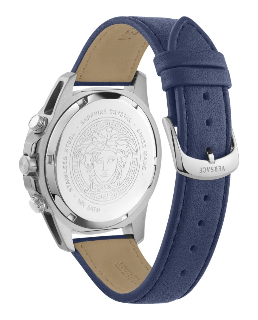Versace Greca Action Chrono Leather Watch