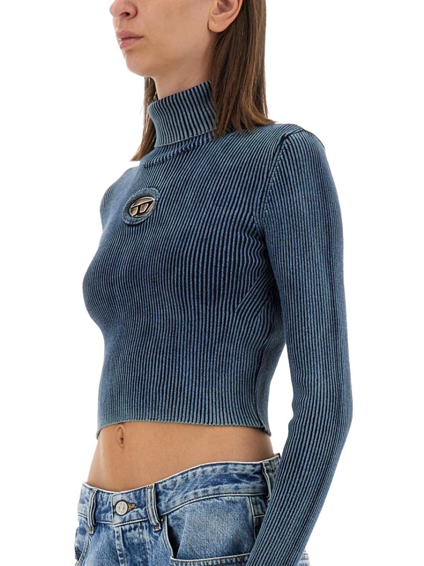 Diesel Cropped Slim-Fit Top With Ribbed Texture